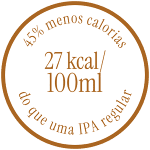 45% menos calorias — 27 kcal/100ml do que uma IPA regular