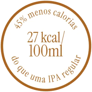 45% menos calorias — 27 kcal/100ml do que uma IPA regular