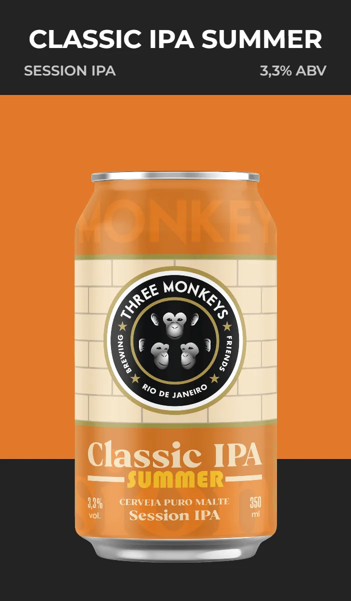 Classic IPA Summer — Session IPA 3,3% ABV da Three Monkeys Beer