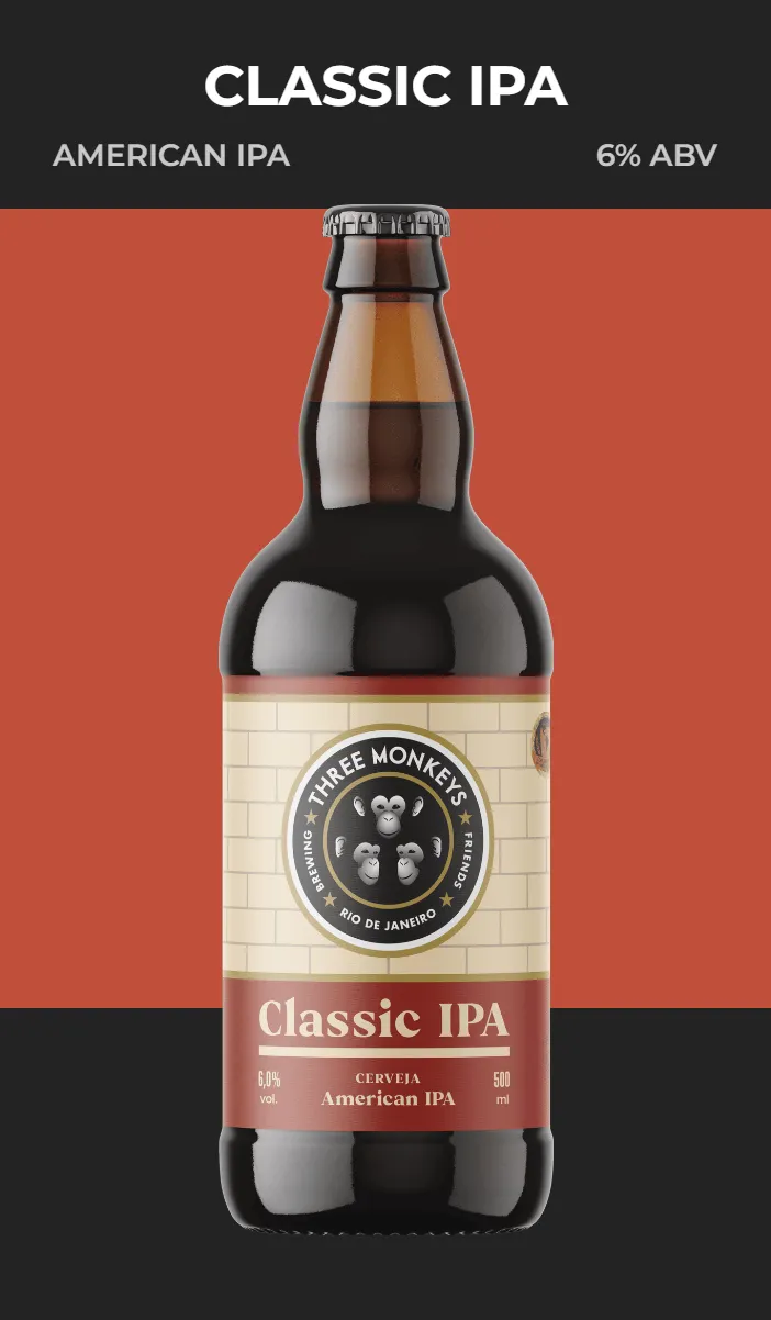 Classic IPA — American IPA 6% ABV da Three Monkeys Beer