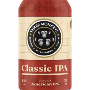 Lata da cerveja Three Monkeys Beer Classic IPA de 350ml