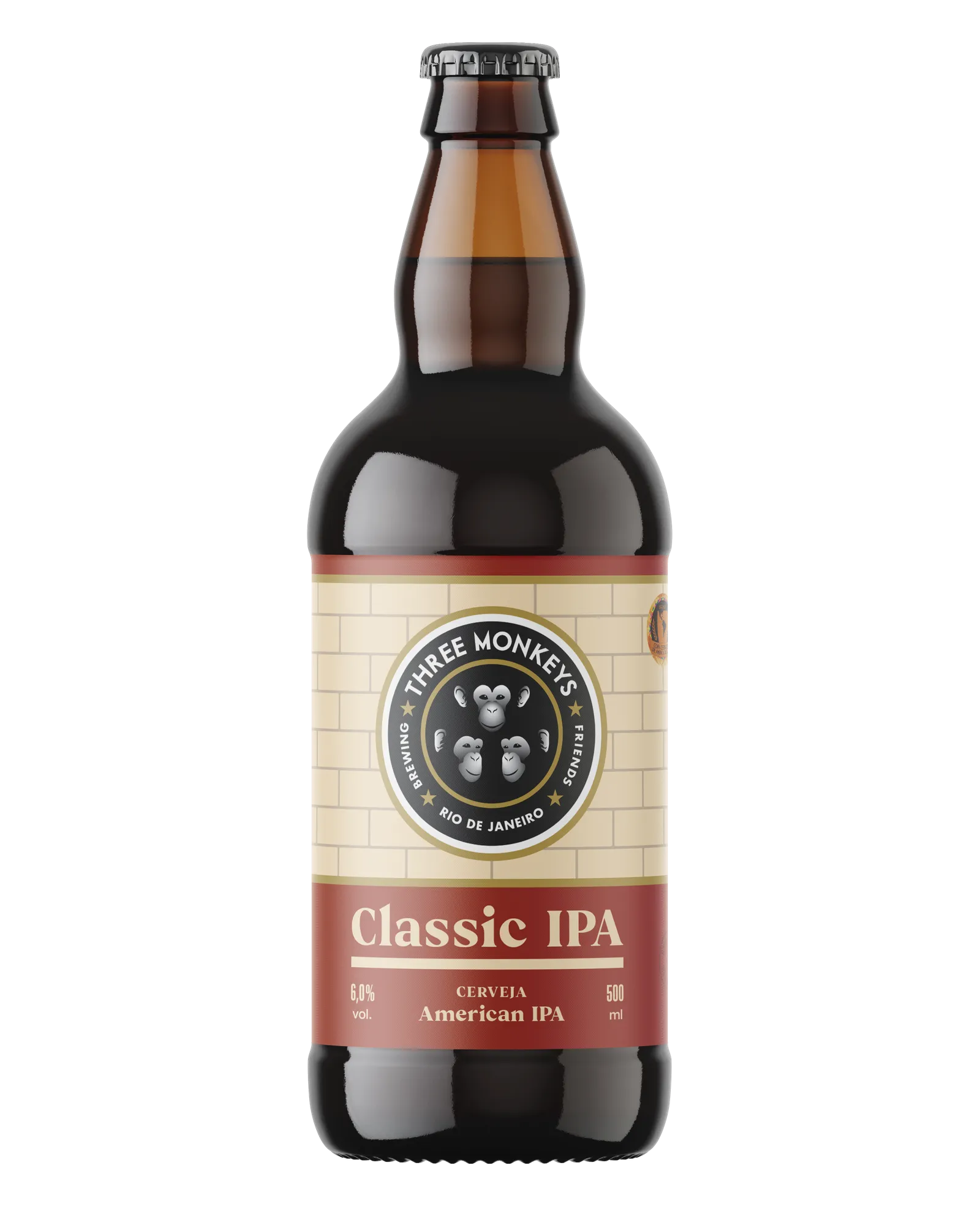 Lata da cerveja Three Monkeys Beer Classic IPA de 500ml