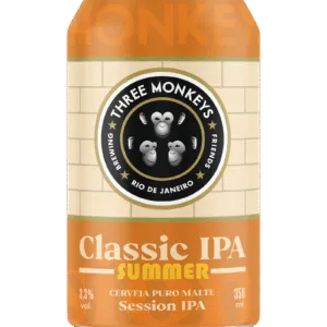 Lata da cerveja Three Monkeys Beer Classic IPA Summer de 350ml
