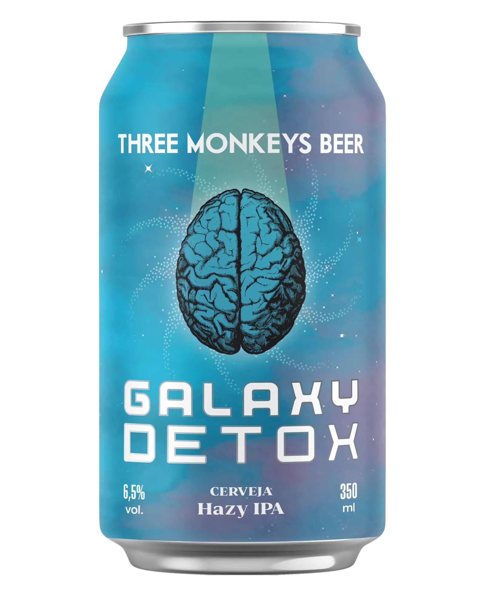 Lata da cerveja Three Monkeys Beer Galaxy Detox de 350ml
