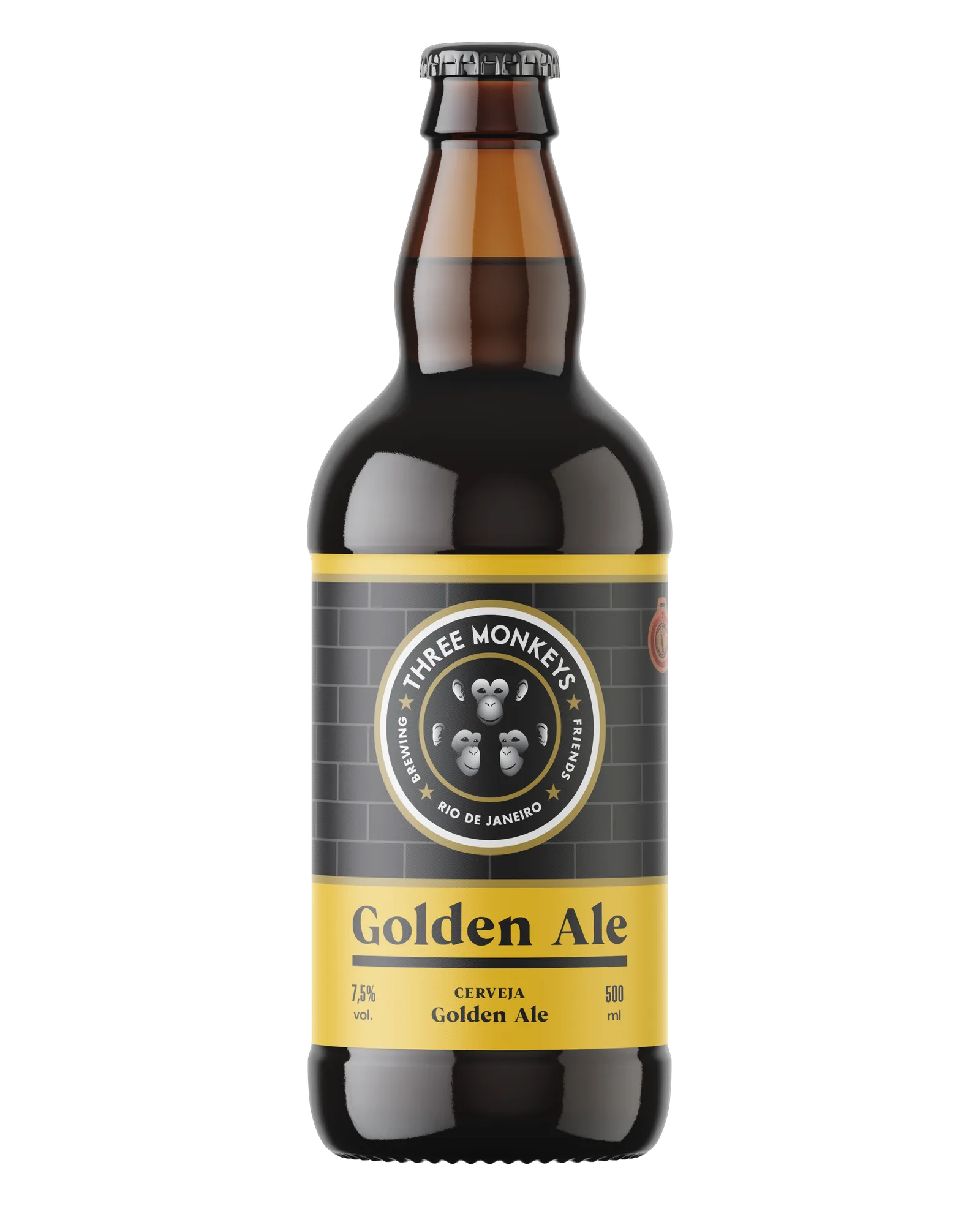 Lata da cerveja Three Monkeys Beer Golden Ale de 500ml