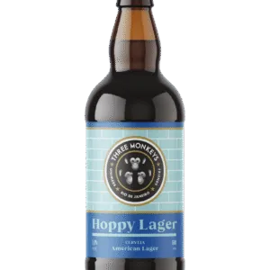 Lata da cerveja Three Monkeys Beer Hoppy Lager de 500ml