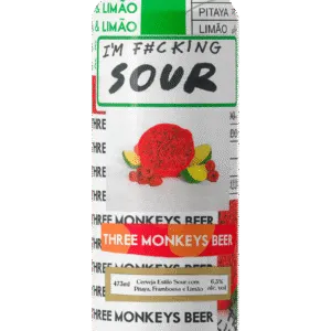 Lata da cerveja Three Monkeys Beer I'm F#cking Sour de 473ml
